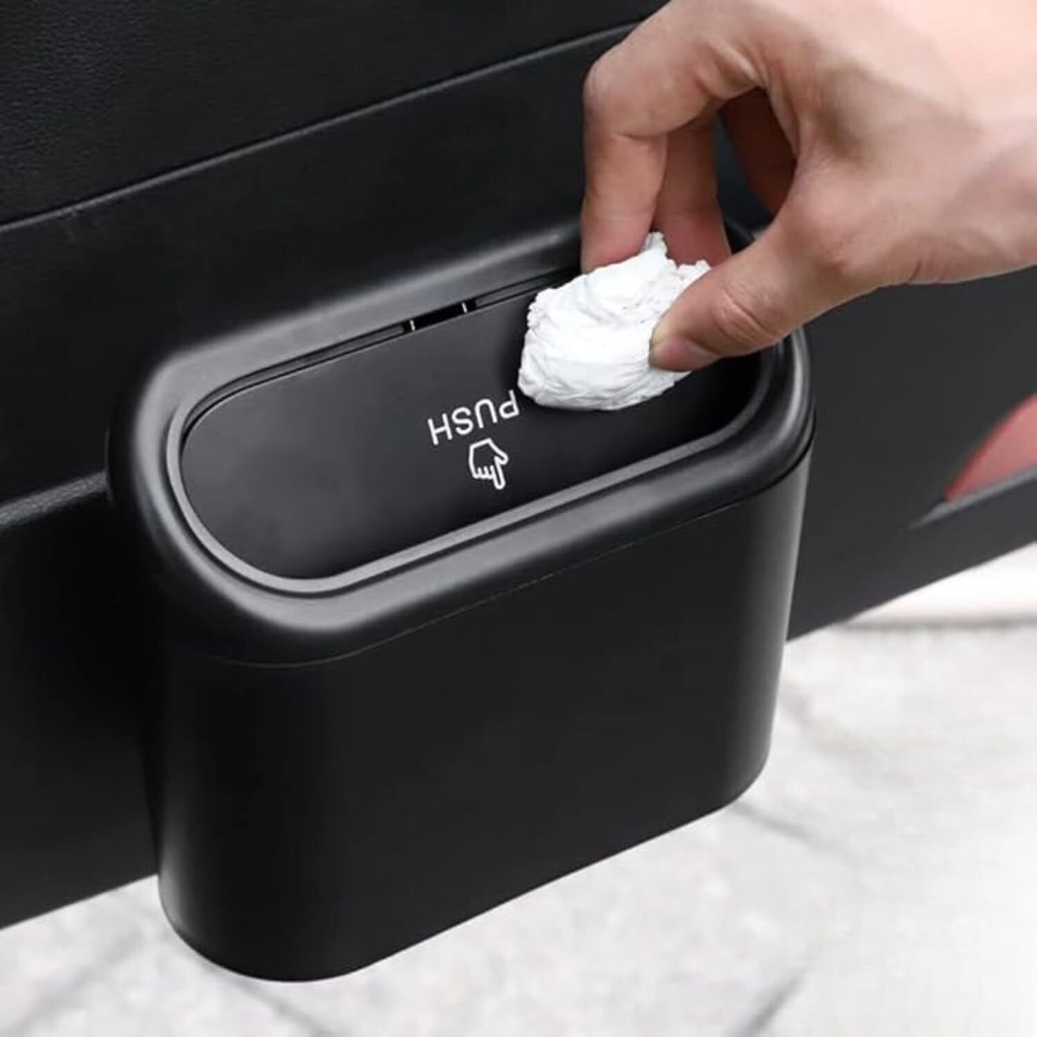 Car Dustbin Garbage Organizer with One Roll Trash Bag Plastic Dustbin-image-15
