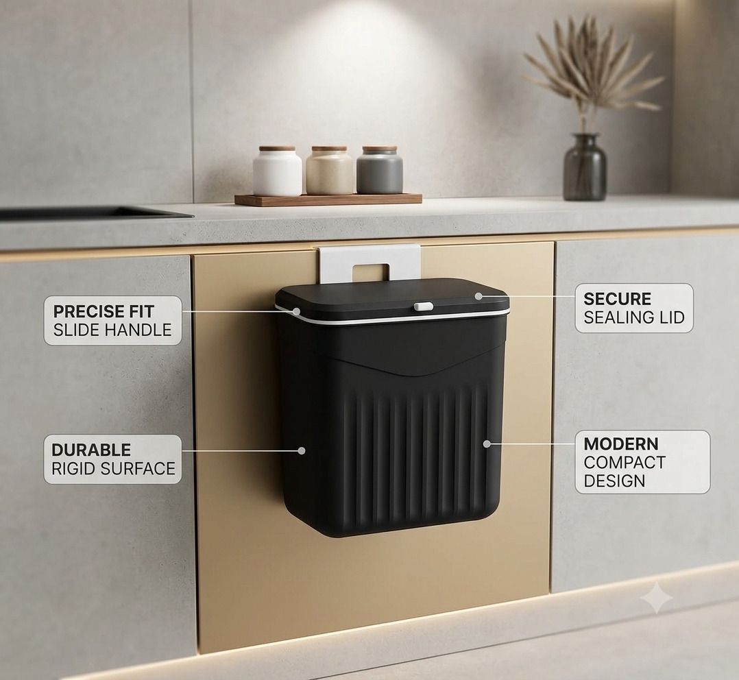 Kitchen Dustbin Wall Mount Hanging Garbage Bin for Home and Kitchen Plastic Dustbin-image-48