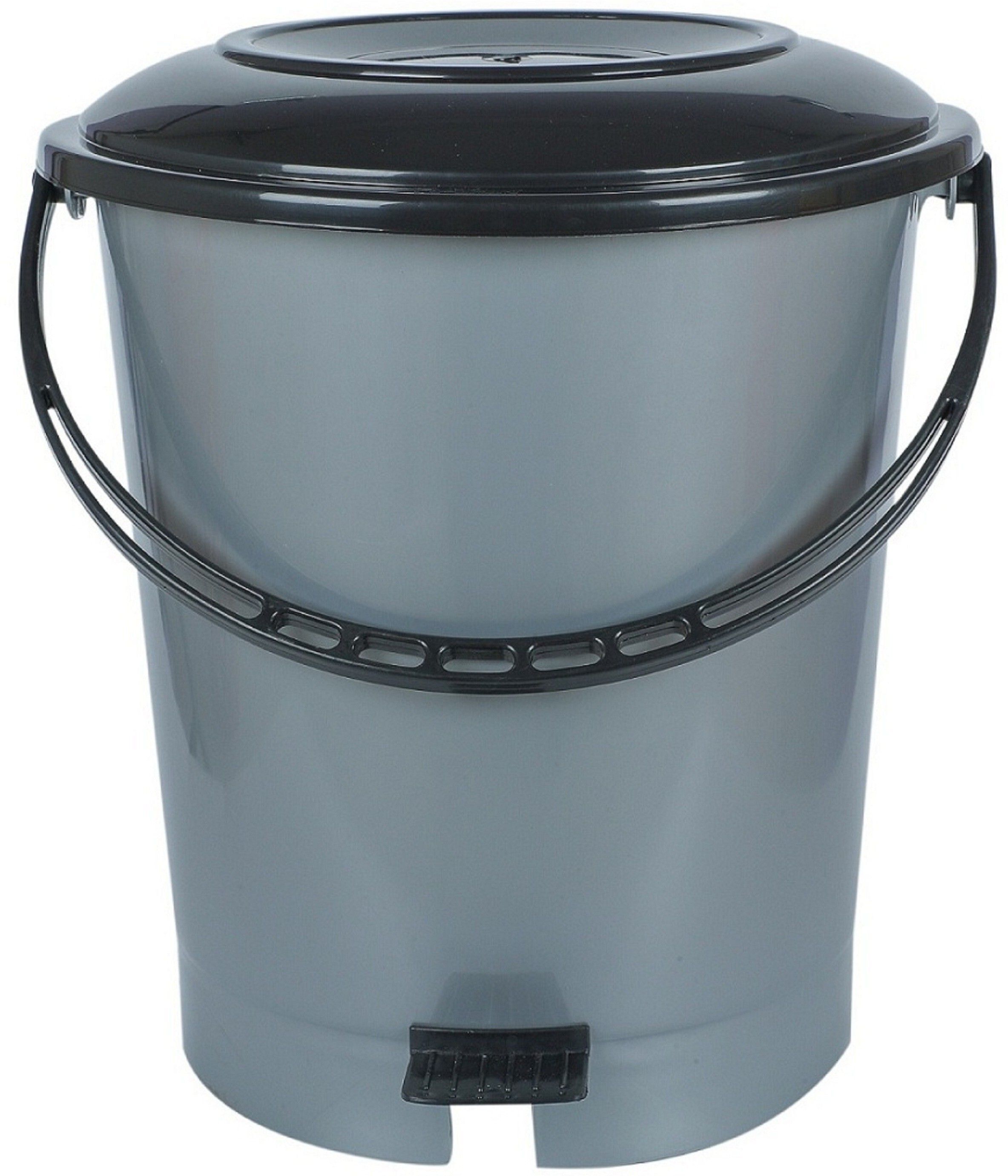 New Stylish Standard Plastic Garbage Pedal Bin (12 L) - ( Grey ) Plastic Dustbin