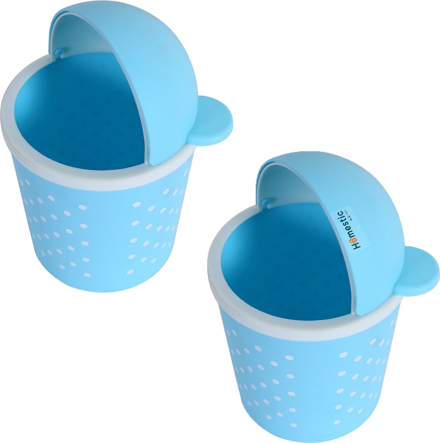 Teddy Table Dustbin|Plastic Swinging Lid Storage Waste Bin|Pack of 2 (Sky Blue) Plastic Dustbin-image-43