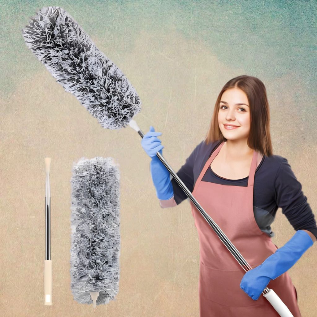 mvtrading Extendable Feather Style Cleaning Wand with Soft Microfiber Fibers Dry Duster-picture-31