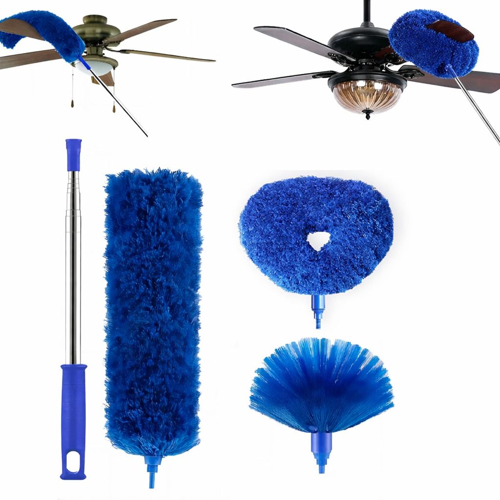 3 In 1 Microfiber Feather Duster, 100 Inch Pole for Fans, Ceilings, Blinds Wet and Dry Duster Set-image-21