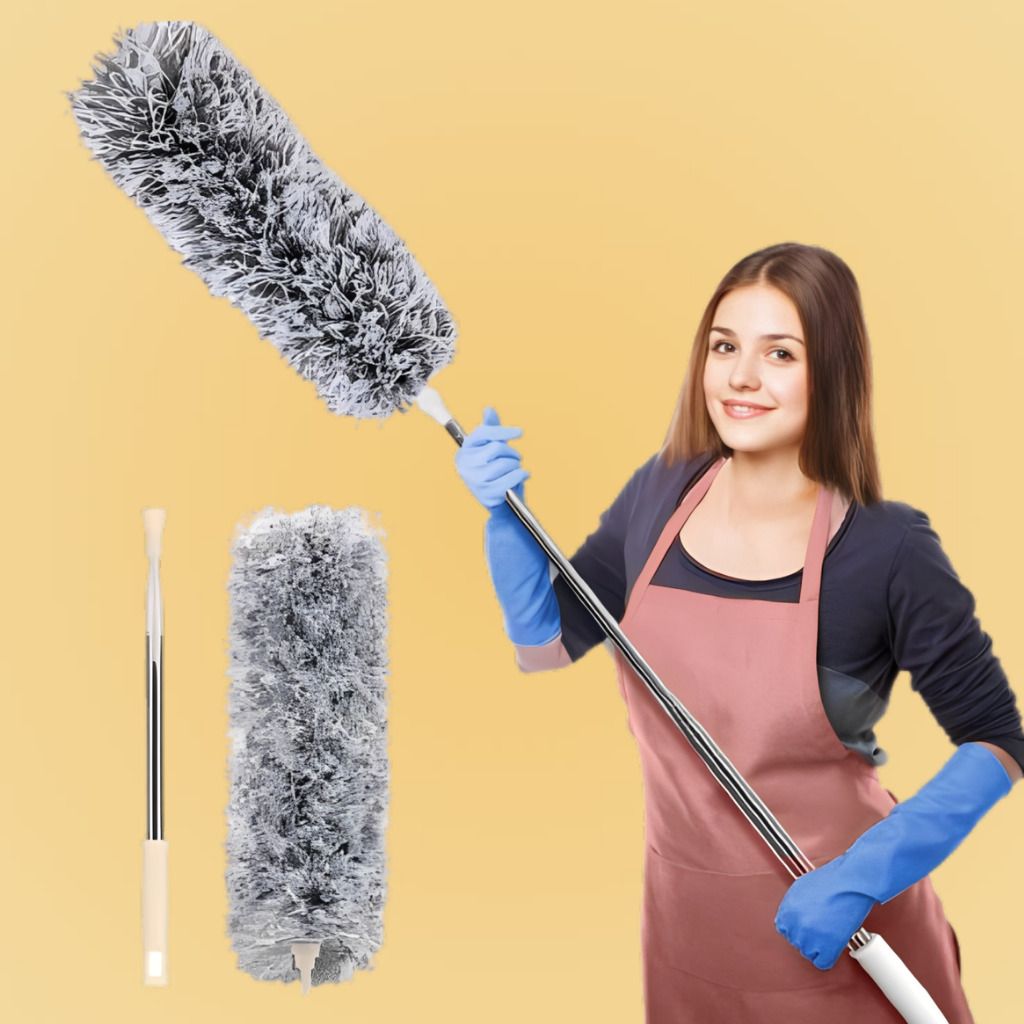 mvtrading Premium Cobweb and Dust Cleaning Brush with Adjustable Extension Pole Dry Duster-picture-34