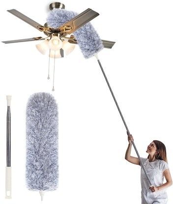 Duster Extension Pole,Washable Bendable Head Ceiling Fan Duster Wet and Dry Duster-image-32