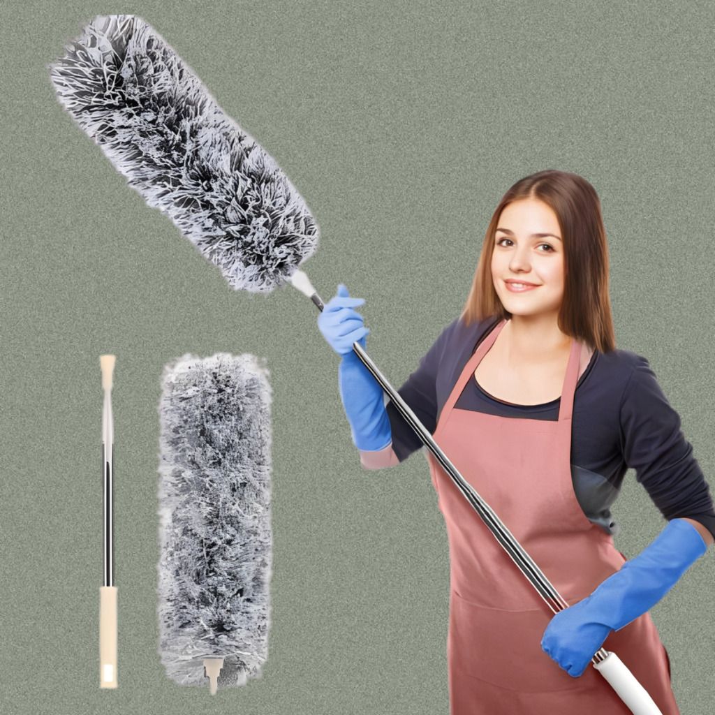 mvtrading Extendable Stainless Steel Cleaning Pole with Soft Dusting Sleeve Dry Duster-picture-10