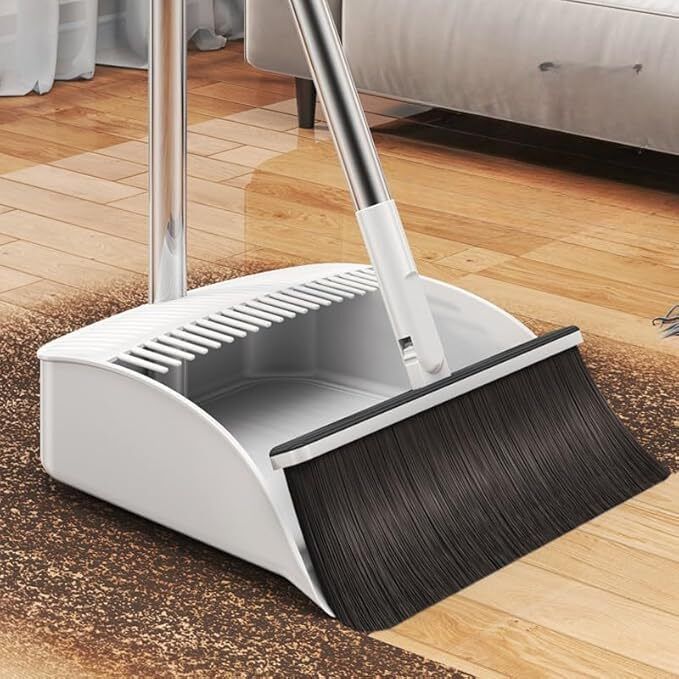 dham exim enterprise Adjustable longhandle Broom and Dustpan Combination Marble Dustpan-picture-11