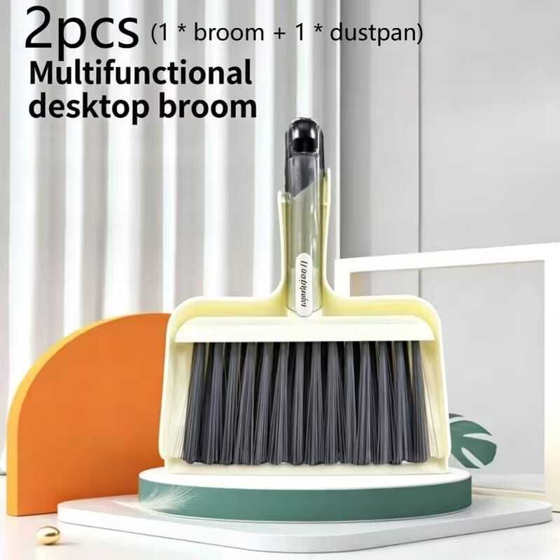 al atash 2PC Small Broom and Dustpan Set for Desk, Keyboard, Table & Surface Cleaning Plastic Dustpan-picture-20