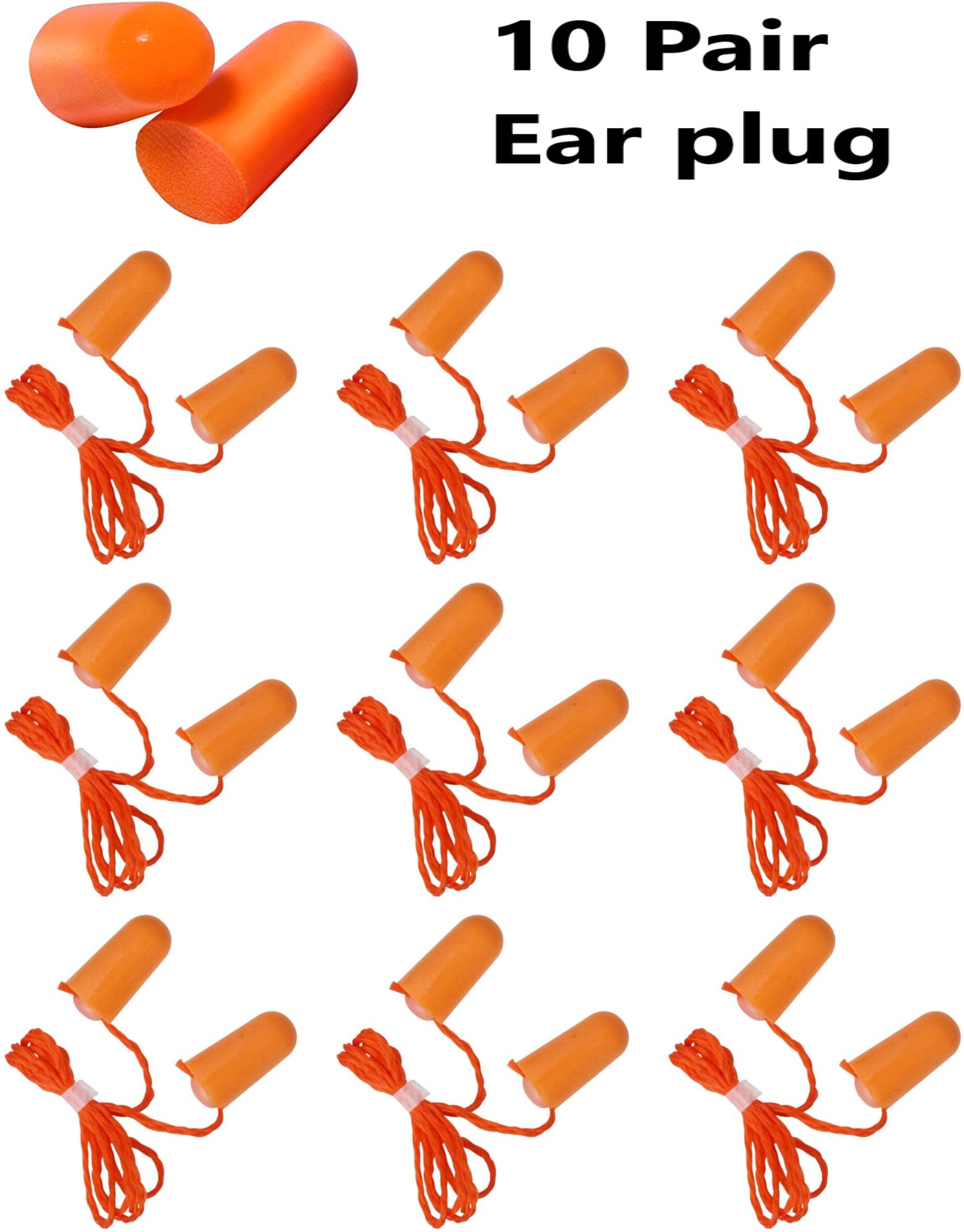 10 Ear Plug Un-Corded, Extra Soft, Reusable Earbuds Noise Cancellation Ear Plug & Nose Clip