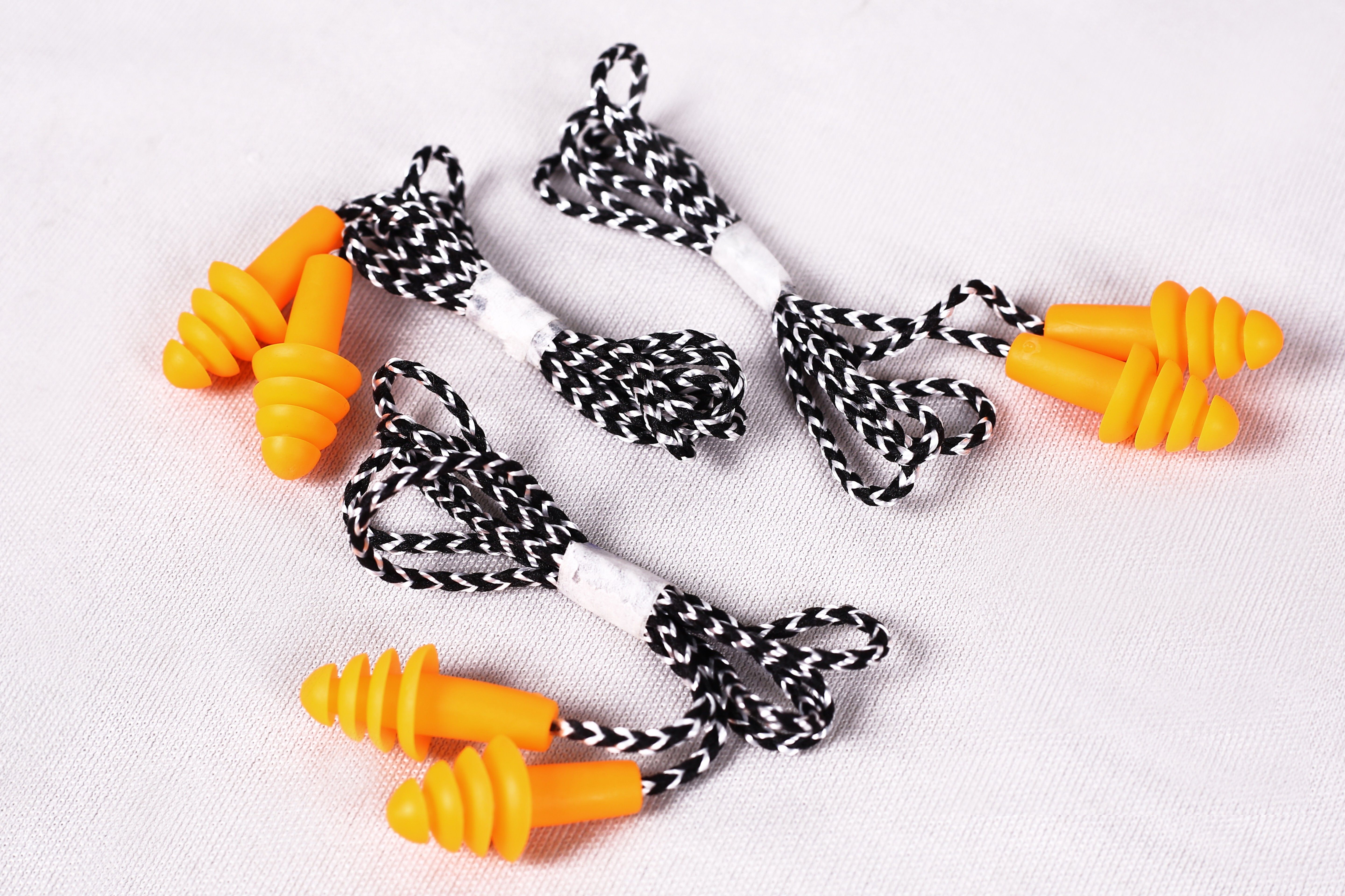 Multi functional Corded Soft Silicone Earplug Reusable for Sleeping Hearing Protection Swimming Pack of 5 Ear Plug