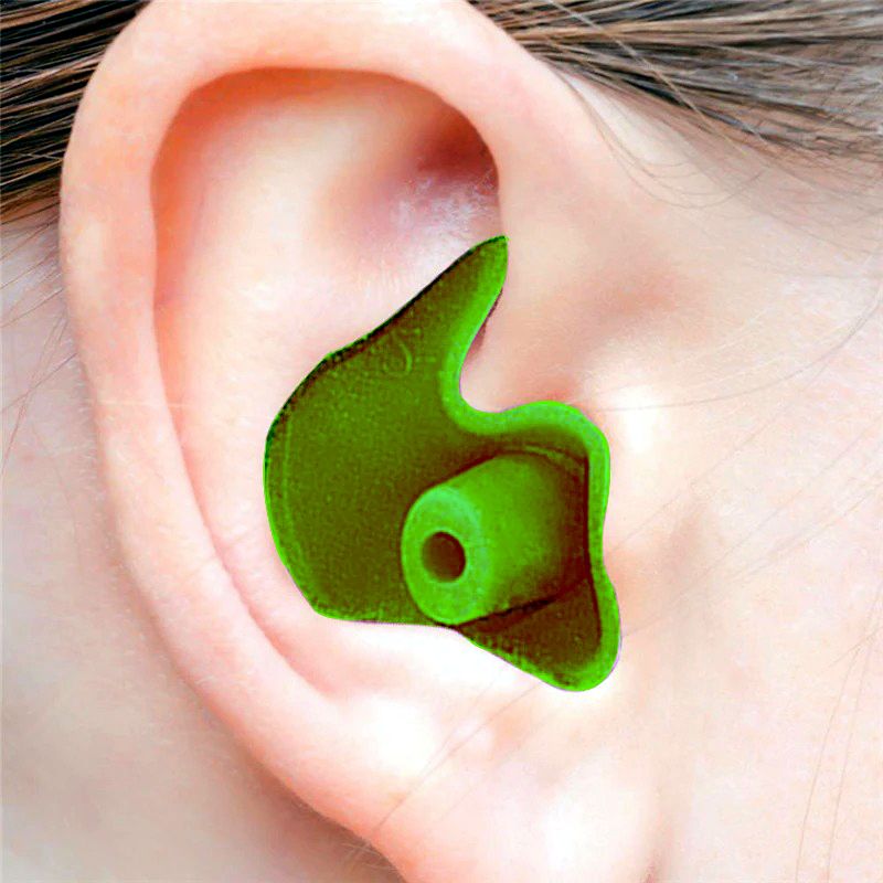 for Swimming for Adult and children Swimmers, Diving (1 Pair) (Green) Reusable Ear Plug