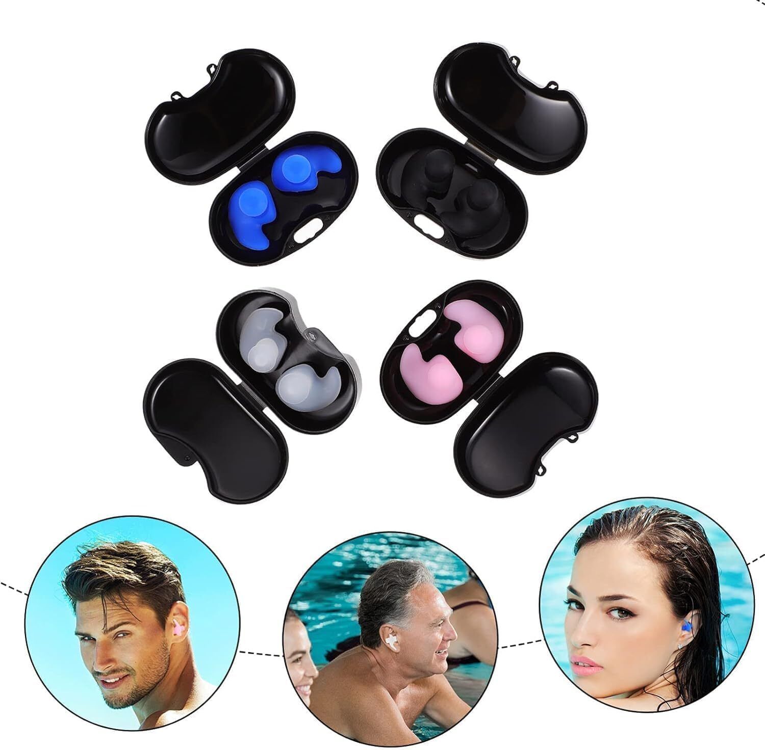 Soft Silicone Earplugs for Swimming, Sleeping & Travel | Multi Color Set Ear Plug-image-19