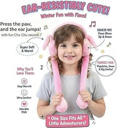 Cute jumping rabbit with chuchu sound boys earmuffs for kids girls Ear Muff Ear Muff