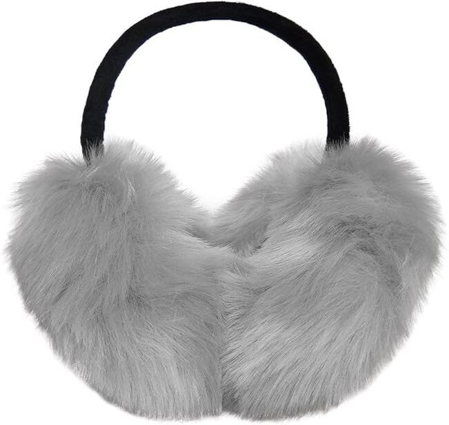 Soft Faux Fur Winter Earmuffs for Women & Girls Foldable Warm Ear Covers Ear Muff-image-10