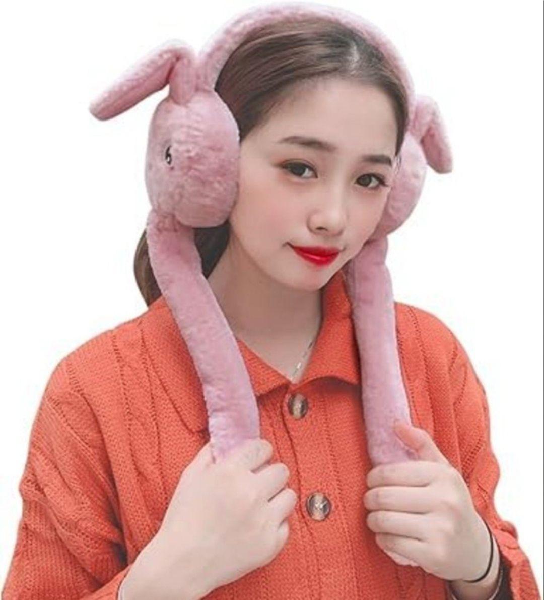 Winter Funny 1 Pink Head Phone Moving Air Pump for Girls/Women Ear Muff-image-34