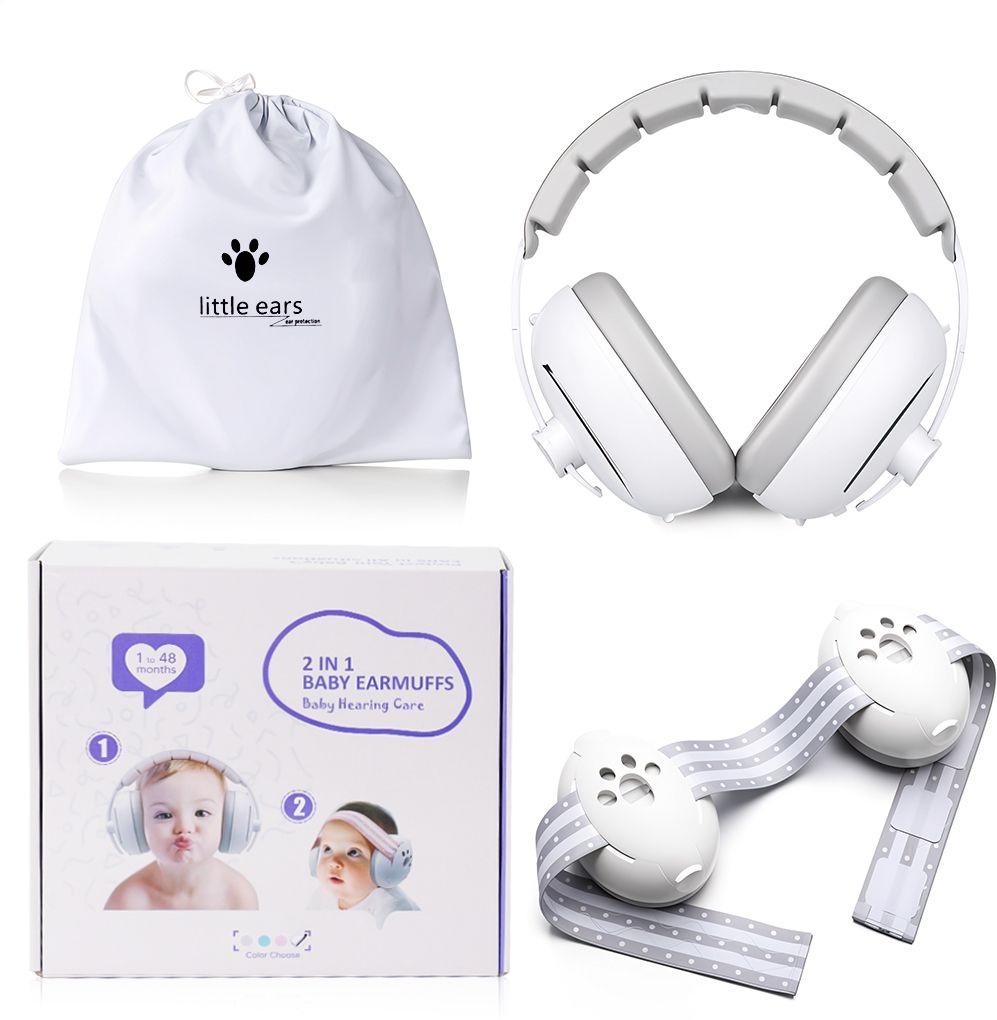 Baby Ear Muffs 2 in 1 Noise Canceling with Adjustable Soft Headband for Toddlers Ear Muff