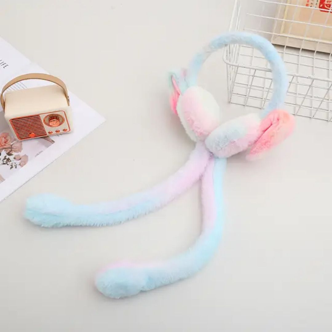 rajwada fabrics Fluffy Rabbit Ear Warmers Chuchu Rabbit Sound Winter Earmuffs Ear Muff-picture-15
