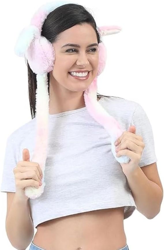 emilie Adorable Bunny Moving Earmuffs with Sound for Women and Girls Ear Muff-picture-25