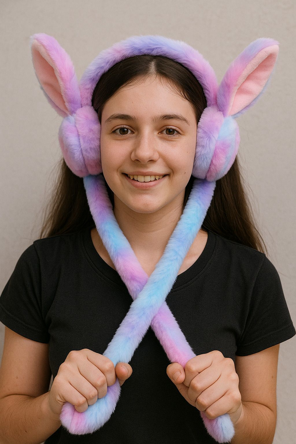 Cute Bunny Moving Earmuffs with chuchu sound | Winter Earmuff for Kids & Teens Ear Muff