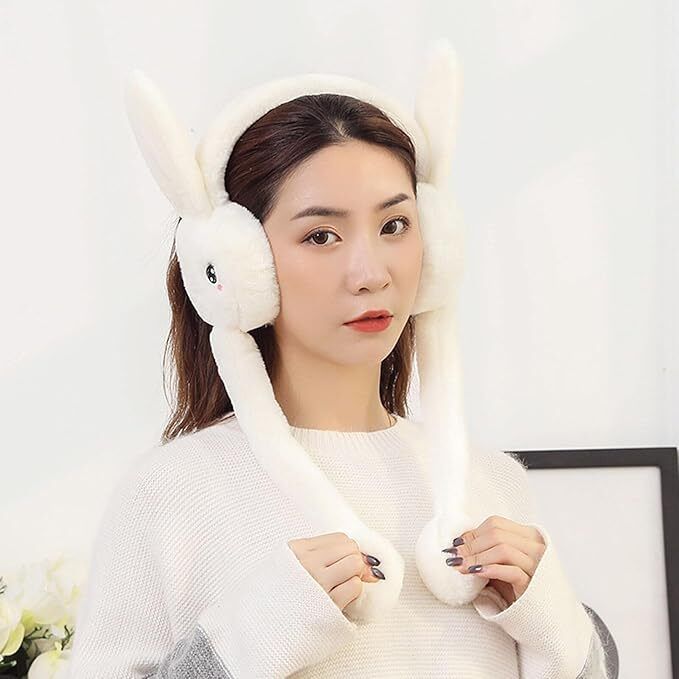 Cute Rabbit Bunny Design Soft Ear Moving Multicolor Earmuff for Girls & Kids Ear Muff-image-17