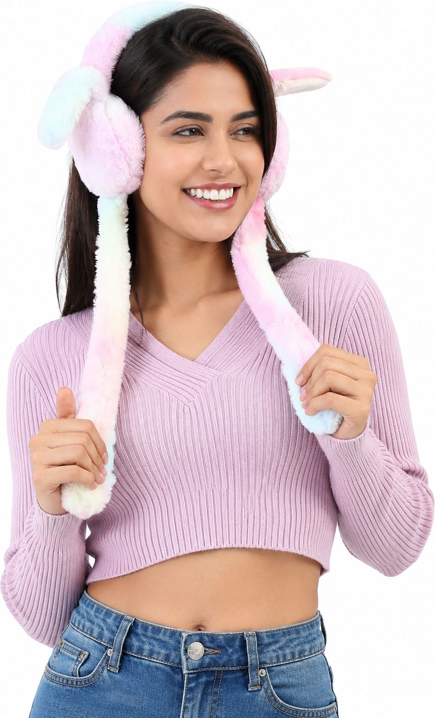 napkinkart Rainbow Bunny Hug Earmuffs Ear Muff-picture-29