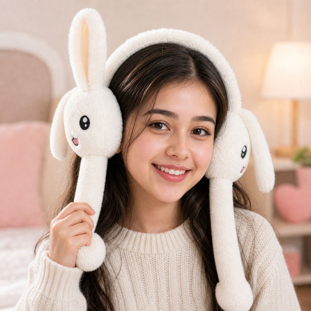 Cute Duck Moving Ears & Sound Earmuff Soft Cozy Plush Winter Ear Warmer Ear Muff-image-14