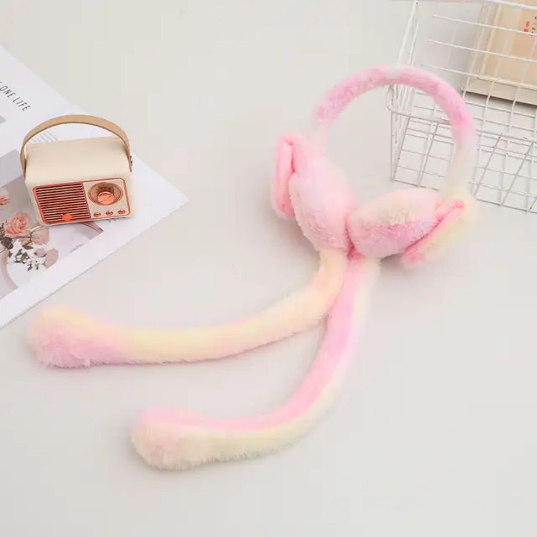 blackrod Plush Winter Earmuffs with Chuchu Rabbit Sound Bunny Ear Design Ear Muff-picture-9