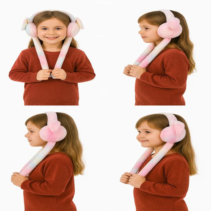 blackrod Winter Bunny Ear Earmuffs with Chuchu Rabbit Sound for Girls Ear Muff-picture-5