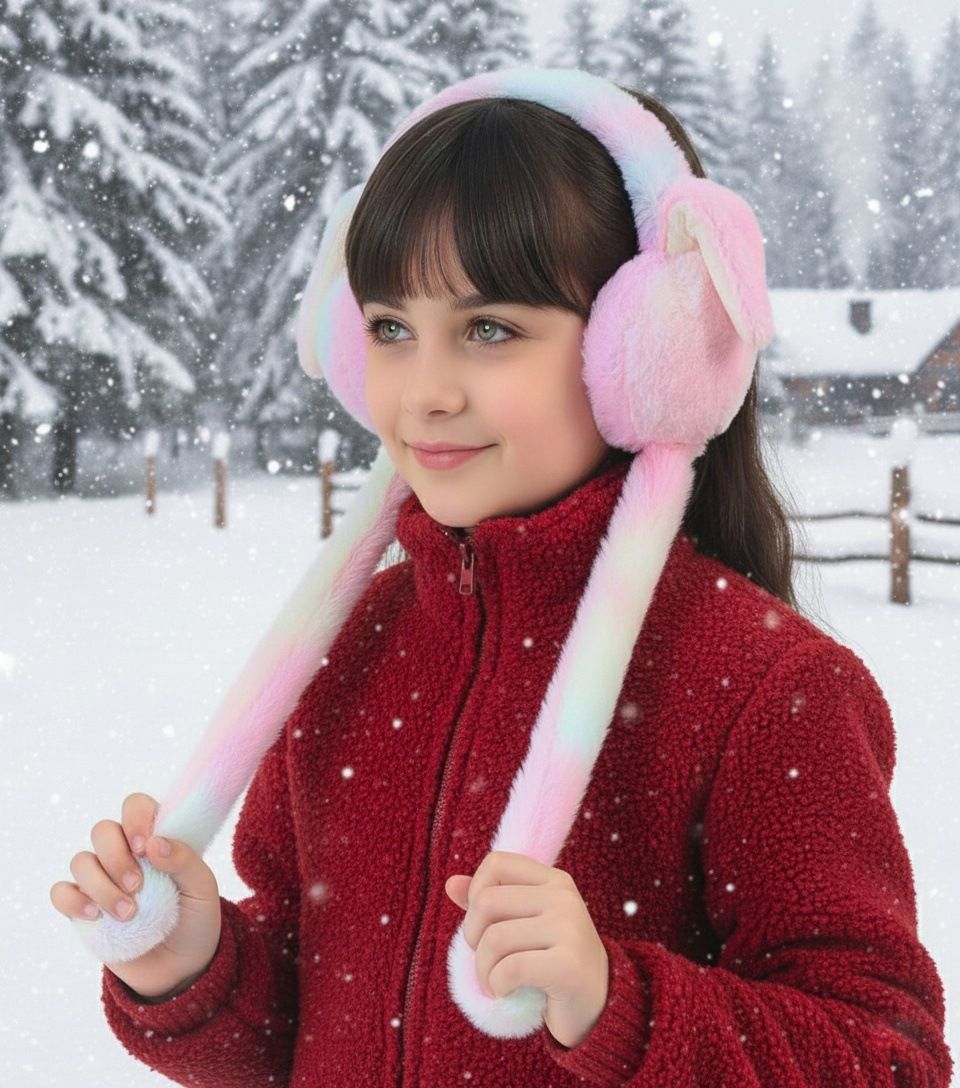 highever Cute jumping rabbit earmuffs for kids girls boys with chuchu sound(4 to14 years) Ear Muff-picture-18