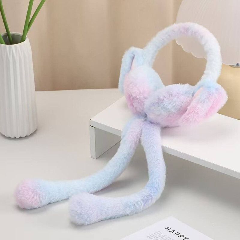 mh creation Colorful Movable Rabbit Ear Earmuffs Cute Inflatable Plush Earmuffs-Winter Warm Ear Muff-picture-28