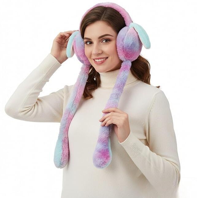 arj hub Cute jumping rabbit Earmuff Headphones for Kids Girls with CHUCHU sound Ear Muff-picture-20
