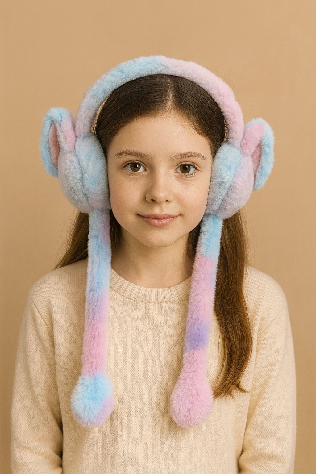mamu Girlish Rainbow rabbit cute jumping Earmuff for kids Ear Muff-picture-24