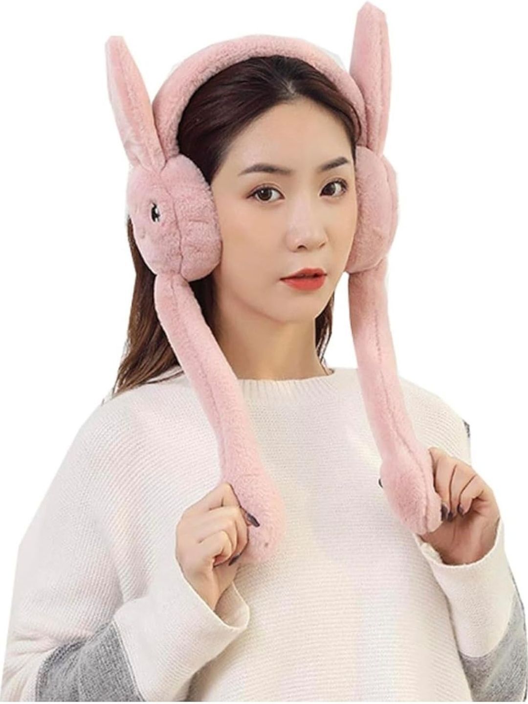 Winter Funny 1 Pink Head Phone Moving Air Pump Earmuff for Girls/Women's Ear Muff-image-25