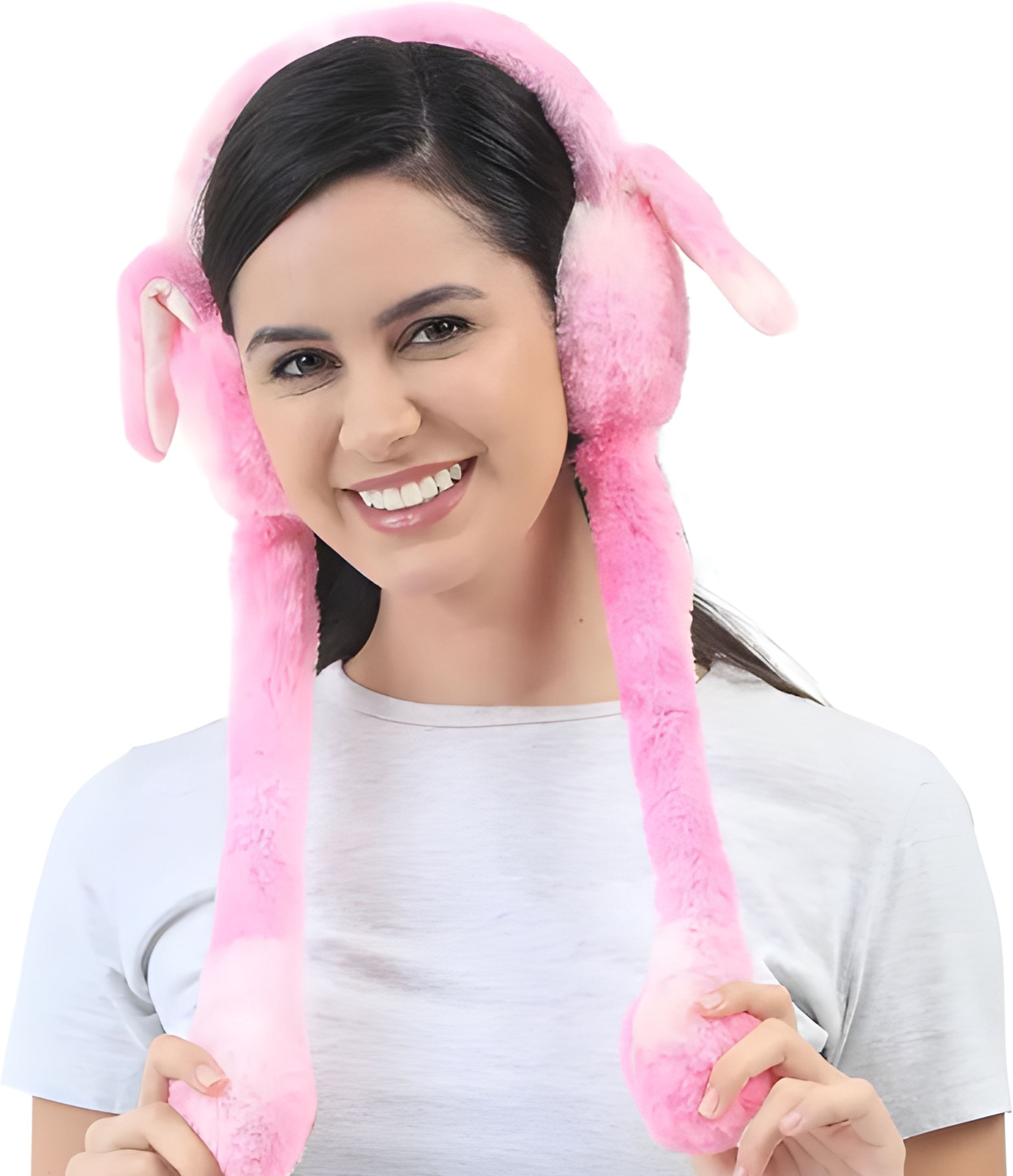 Cute jumping rabbit earmuffs for kids girls boys with chuchu sound(4 to14 years) Ear Muff