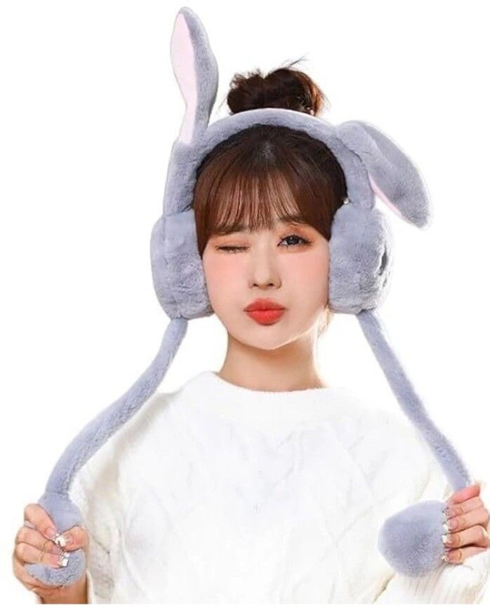 ducudu Winter Funny 1 Grey Head Phone Moving Air Pump Earmuff for Girls/Women's Ear Muff-picture-13