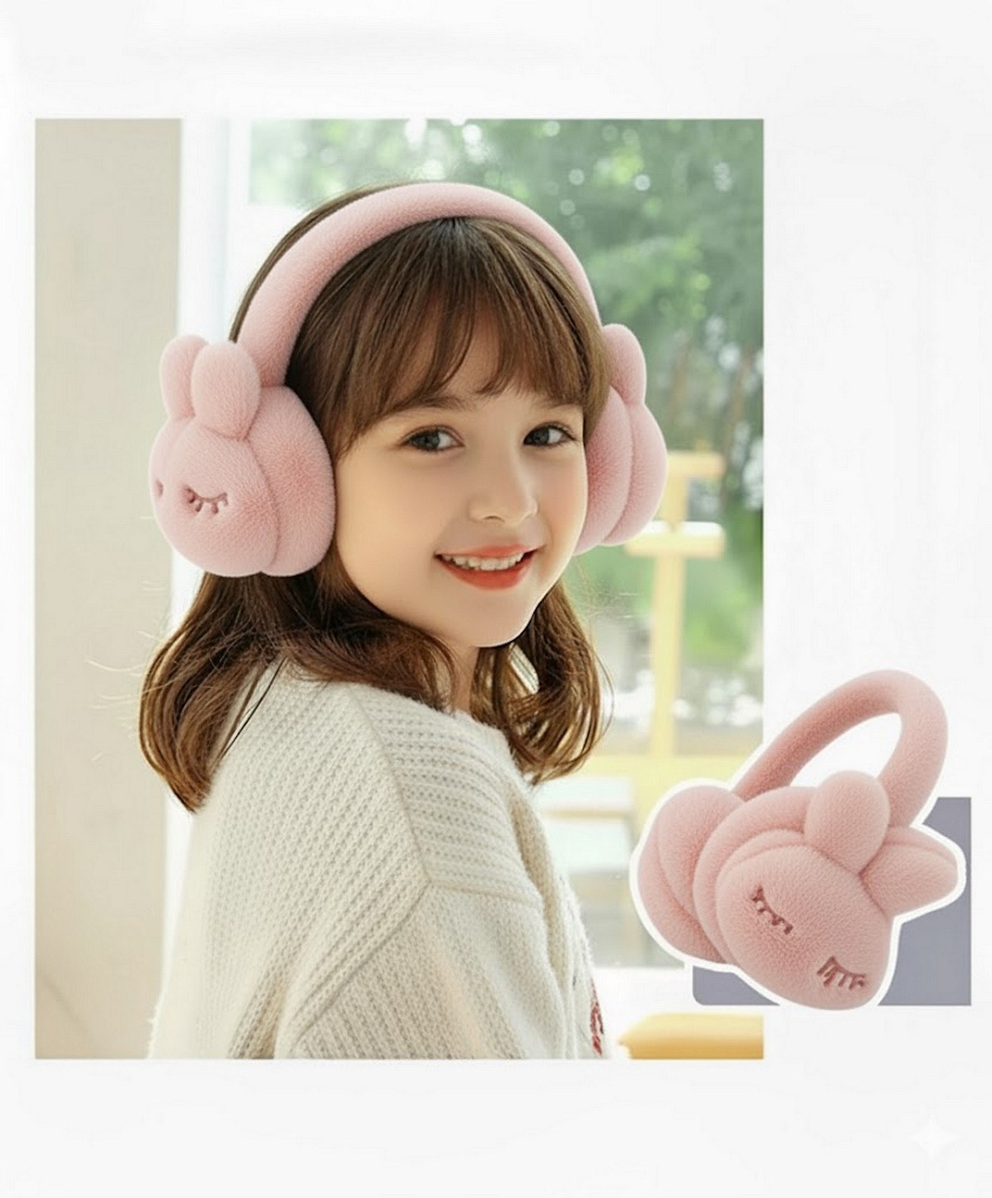 Girls' Soft Plush Earmuffs | Faux Fur Kitty Ear Design | Perfect for Winter Days Ear Muff-image-48