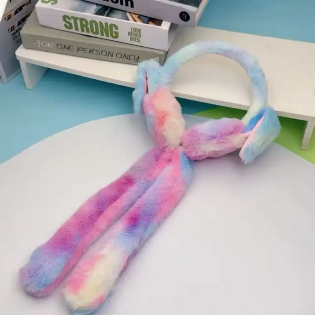 Warm Plush Rabbit Ear Earmuffs with Chuchu Rabbit Sound Ear Muff-image-6