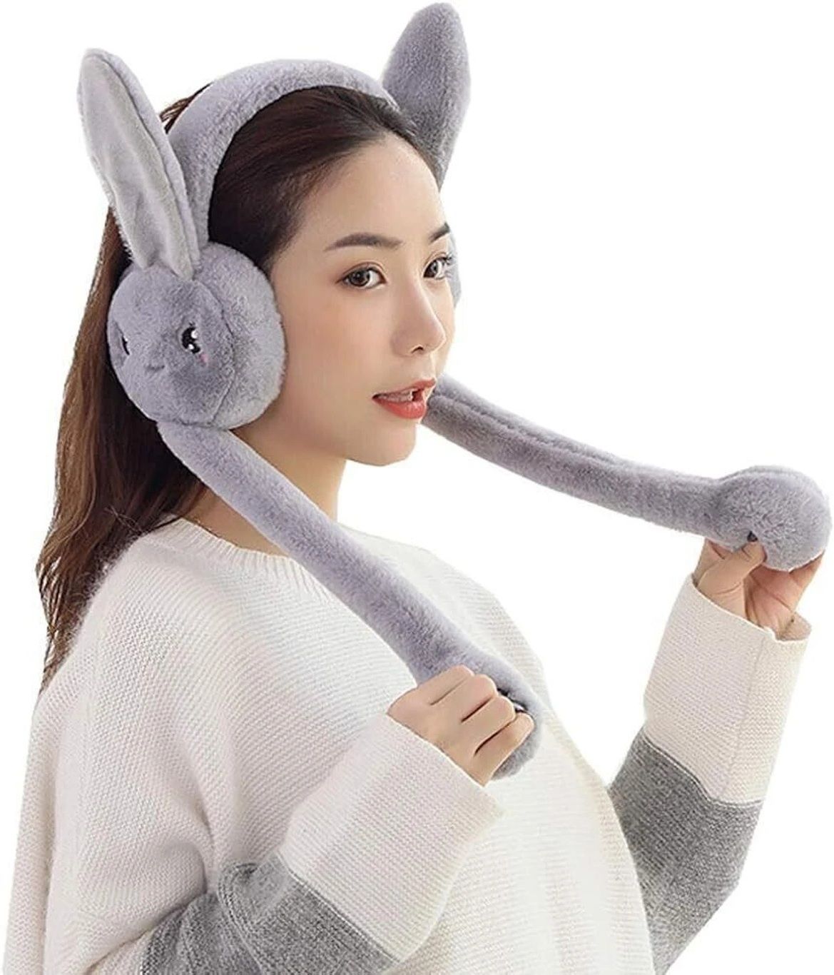 Cute jumping rabbit with chuchu sound boys earmuffs for kids girls Ear Muff-image-46