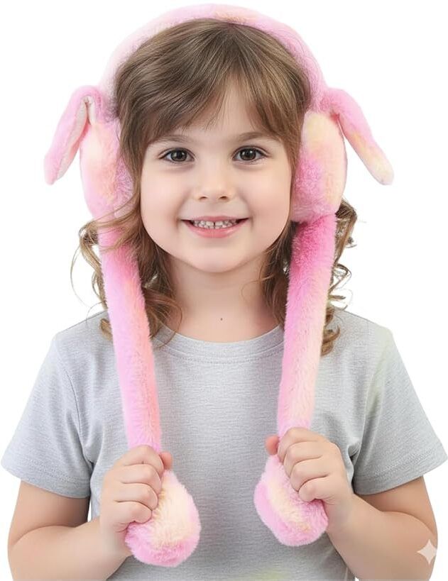 Cute jumping rabbit Earmuff Headphones for Kids Girls boys with CHUCHU sound Ear Muff-image-34