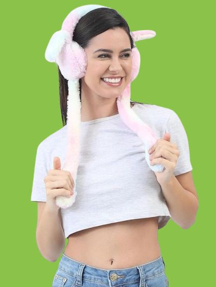 Rainbow Bunny Ear Headband with Animated Flapping Ears & Cute Chu-Chu Sound-33 Ear Muff-image-8