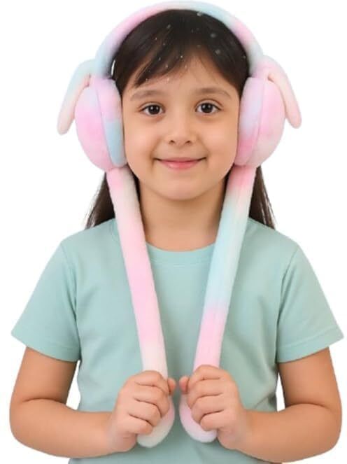 nestivio Winter Ear Muffs/Rainbow Unicorn & Rabbit Moving Ear Bunny Warmers Ear Muff-picture-10
