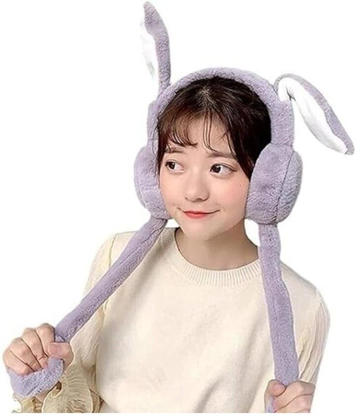 veder ten Winter Funny 1 Grey Head Phone Moving Air Pump Earmuff for Girls/Women's Ear Muff-picture-33