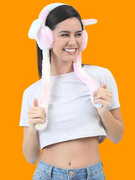 Rainbow Bunny Ear Headband with Animated Flapping Ears & Cute Chu-Chu Sound-17 Ear Muff-image-41