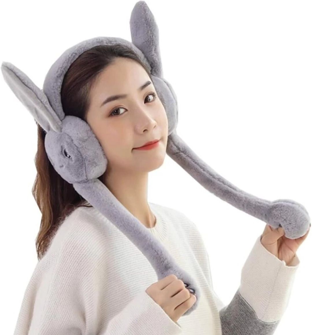 veder ten Winter Funny 1 Grey Head Phone Moving Air Pump Earmuff for Girls/Women's Ear Muff-picture-11