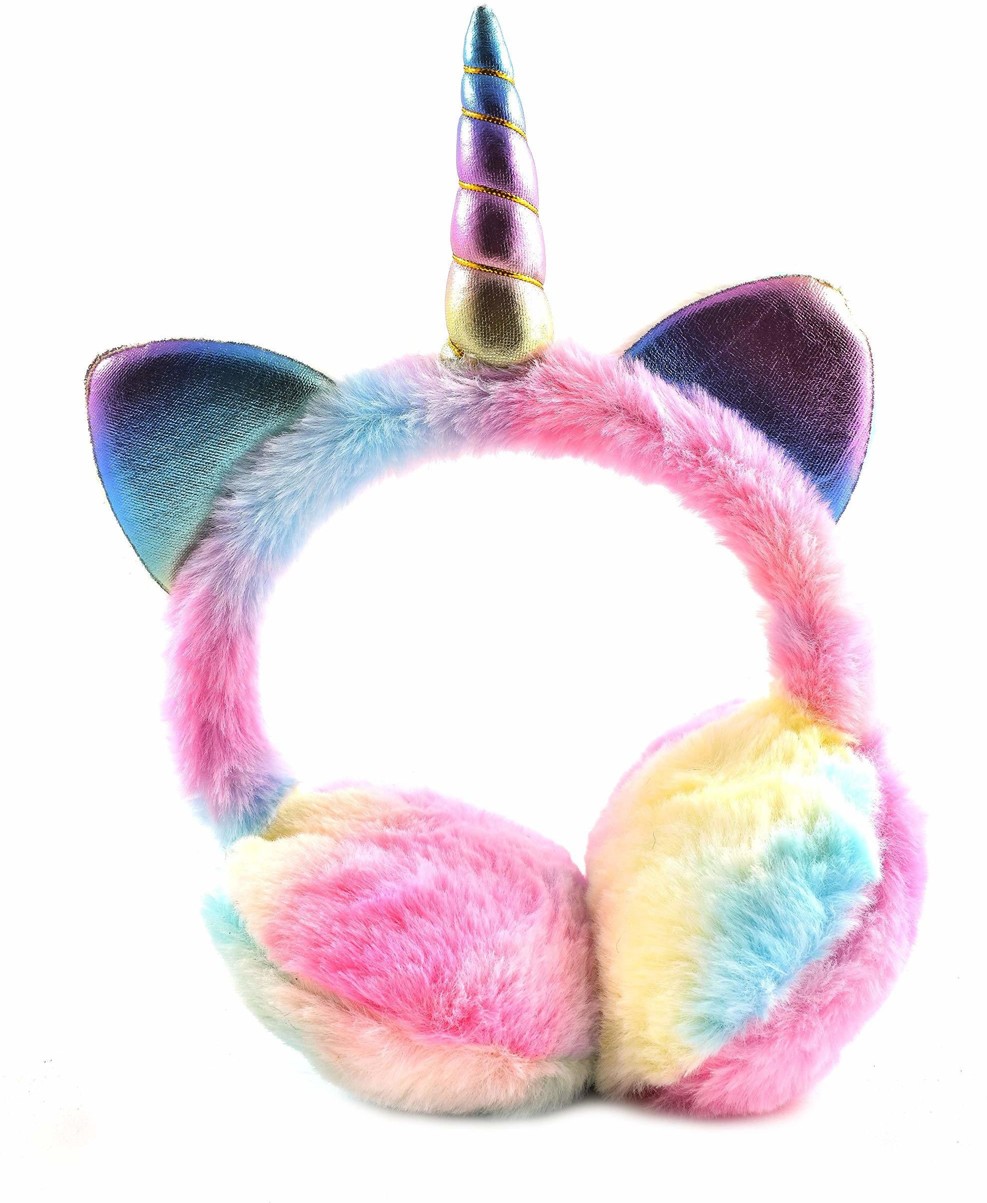 zqbiee Cute Winter & Outdoor Adjustable Earmuffs Unicorn Style for Girls and Women Ear Muff-picture-15