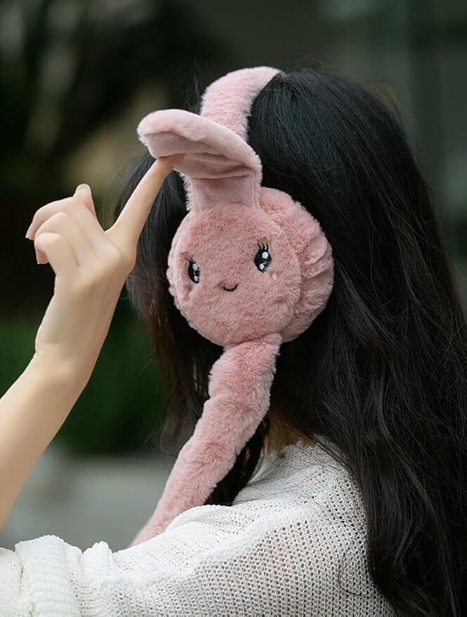 Rabbit Bunny Design Soft Foldable Ear Moving Earmuff for Girls & Boys Ear Muff-image-20
