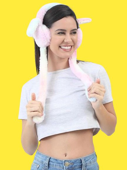 ecosky Rainbow Bunny Ear Headband with Animated Flapping Ears & Cute Chu-Chu Sound-38 Ear Muff-picture-8