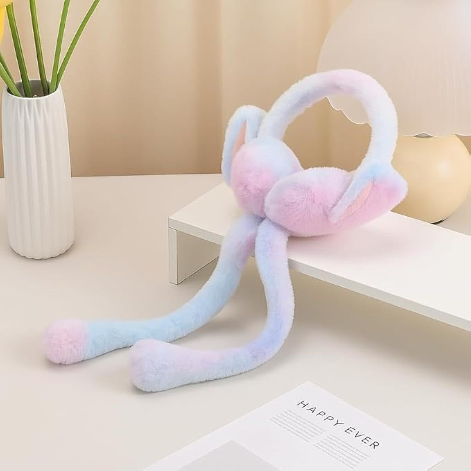 rajwada fabrics Soft Touch Rabbit Ear Plush Earmuffs Chuchu Rabbit Sound for Girls and Women Ear Muff-picture-0
