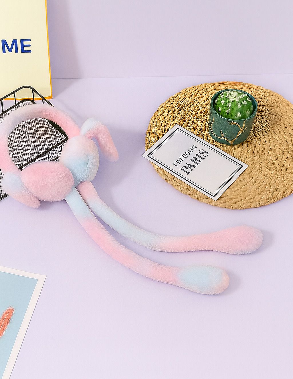 Rabbit Design Soft Ear Moving Rainbow Earmuff for Women & Girls Ear Muff-image-16