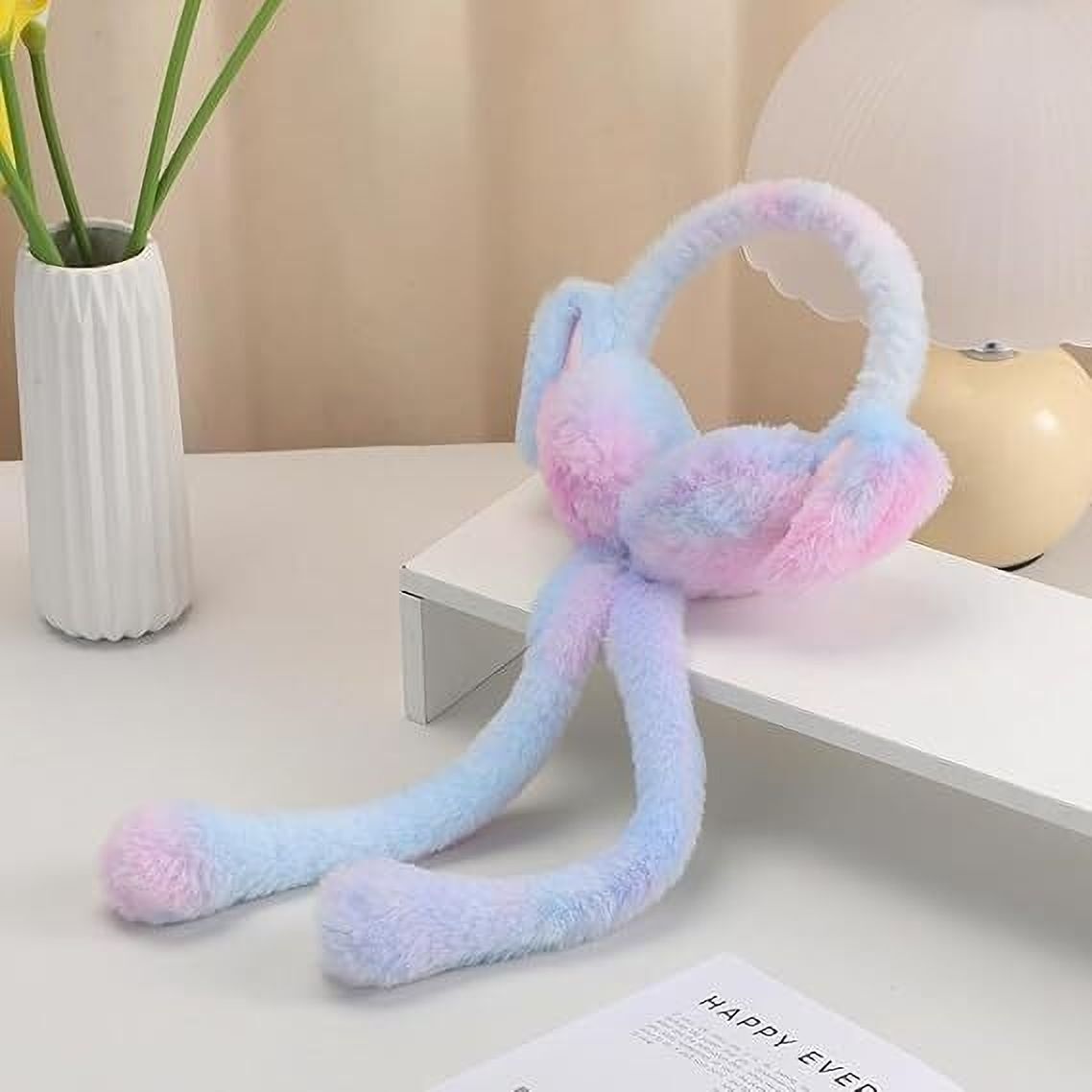 Cute Rabbit Bunny Design Soft Foldable Ear Moving Earmuff for Girls & Kids Ear Muff-image-22