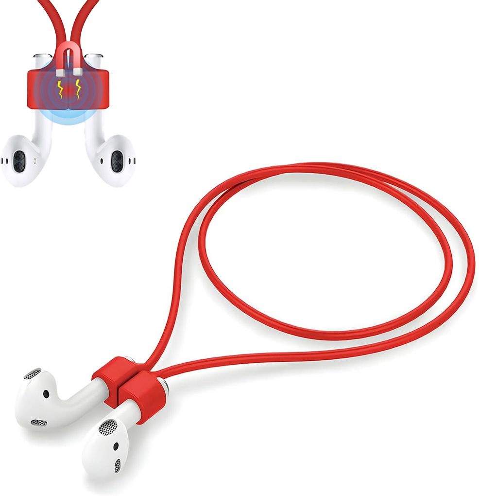 capo Magnetic Anti-Lost Strap Silicone Rope Wire Cable Connector String- (Red)) Earphone Cable Organizer-image-5